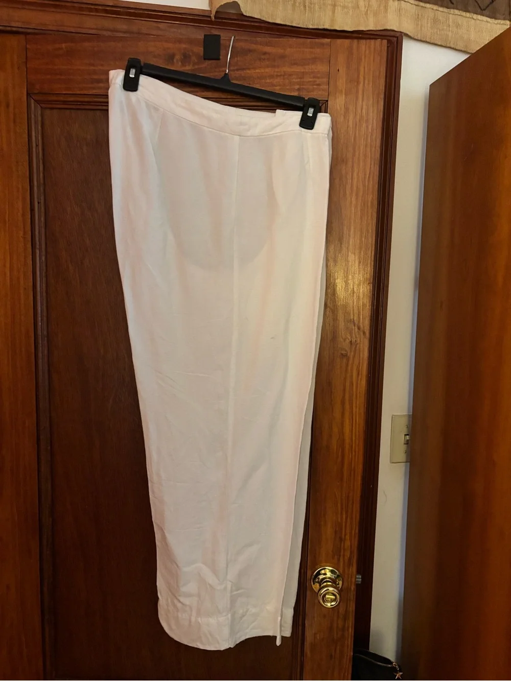 H&M Women's White Cropped Wide Leg Trousers